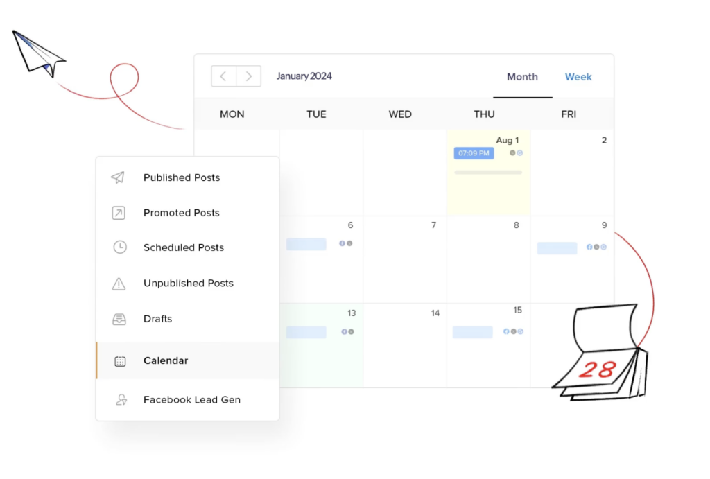 StatusBrew offers a collaborative dashboard for teams to schedule content on social media.